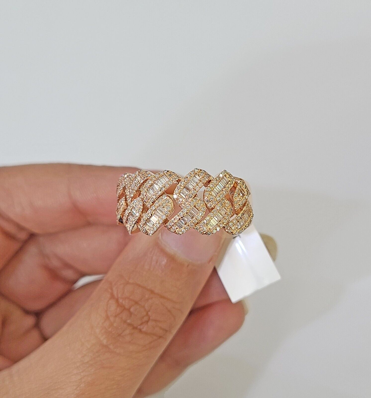 Real 10k Rose Gold Diamond Mens Ring Engagement Wedding Genuine - GoldenlinQ